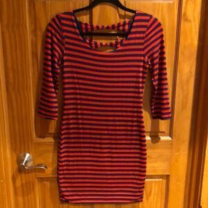Small Soprano Red/Navy Striped Dress